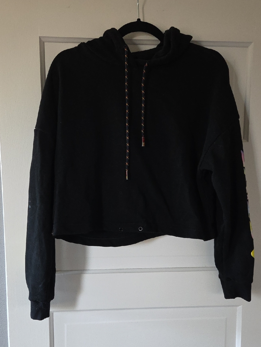 Ombre Zyia Active Black Crop Hoodie